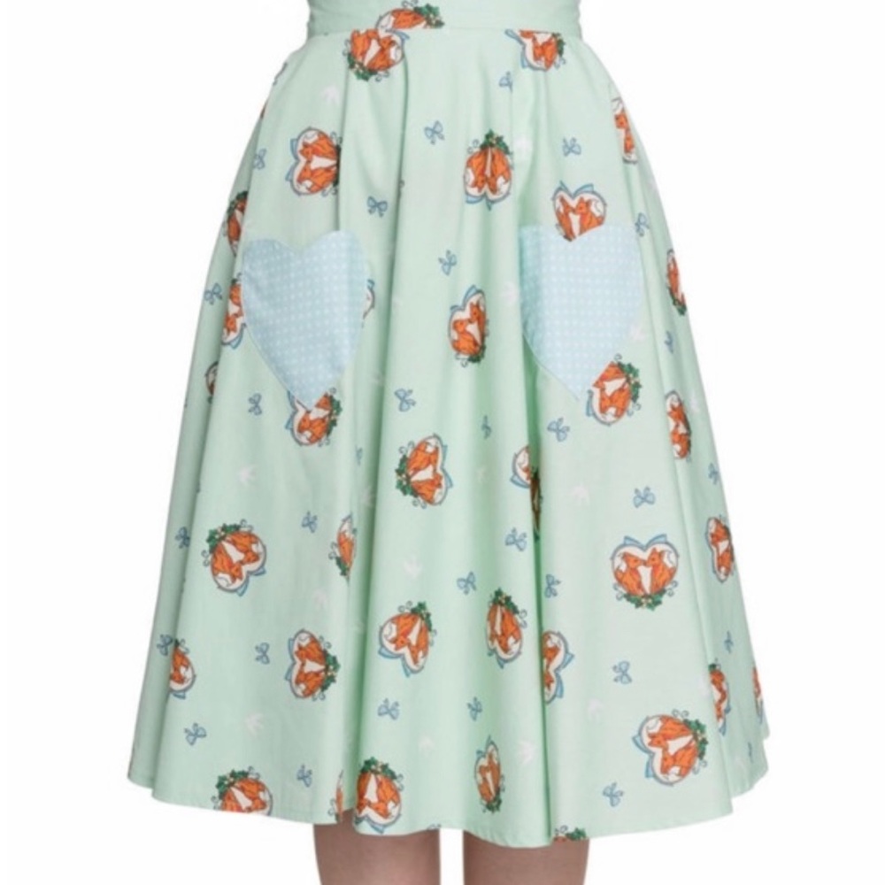 Hell Bunny Rockabilly style fox print skirt